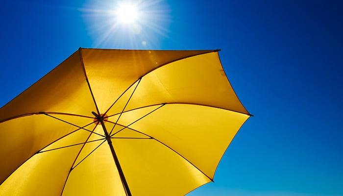 Summer Sun Over Yellow Umbrella